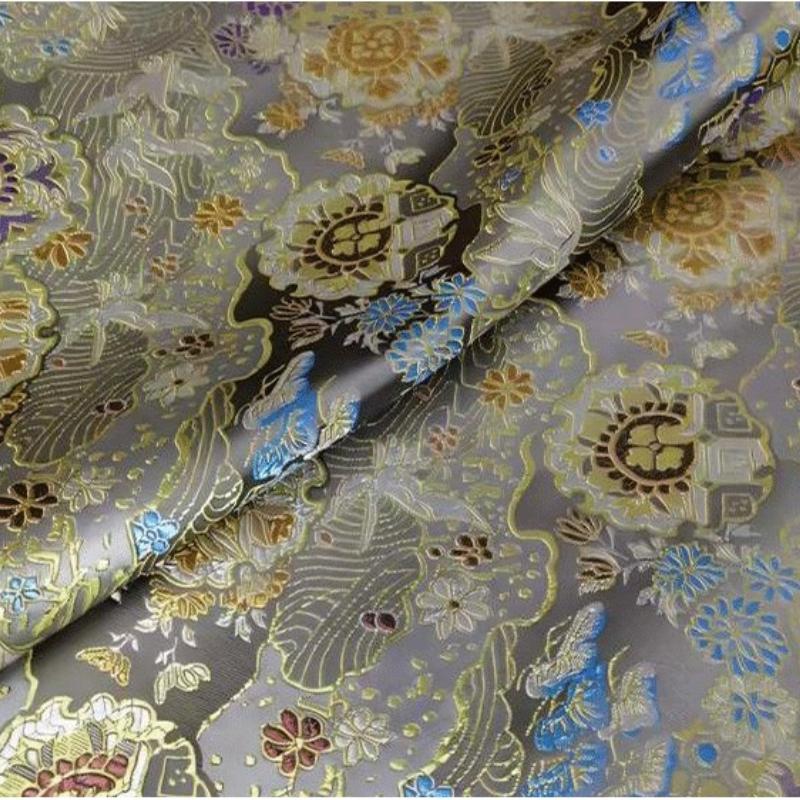 Wide 75cm Chinese-style Crane Jacquard Fabric for Sewing Traditional Hanfu Tang Suit Coat Luxuriou Satin Ethnic Clothing