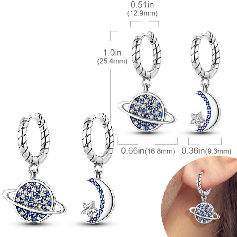 New Women Earrings Original 925 Silver Hoop Earrings Engagement Wedding Birthday Drop Earring Women Jewelry Gifts