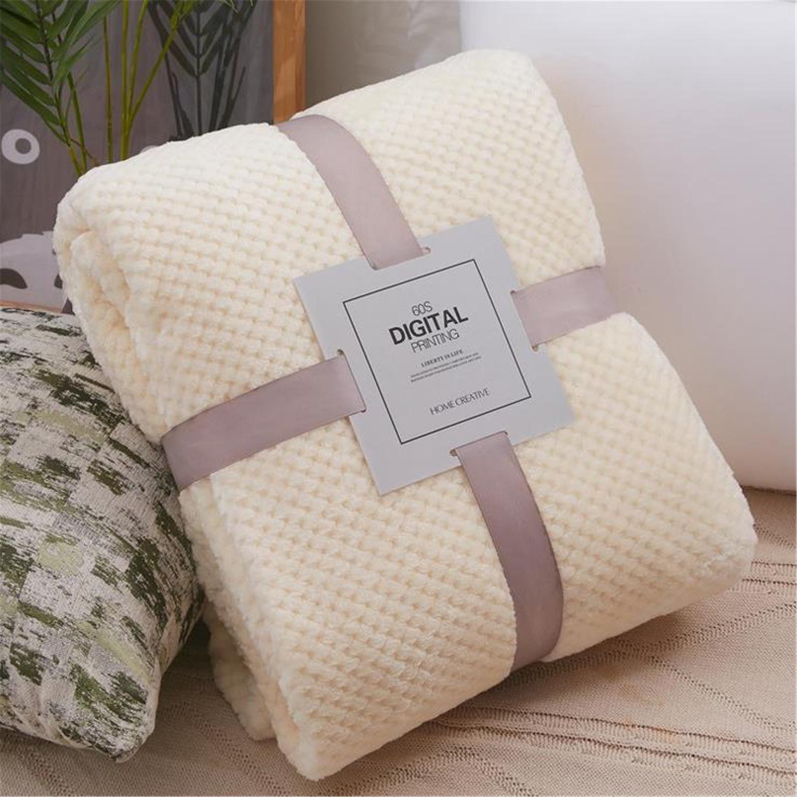 

Solid Pattern Pineapple Wood Sofa Throw Blanket Soft Warm Lightweight Cozy 100x150cm Durable Fabric for Living Room and Bedroom Use One Size бежевый
