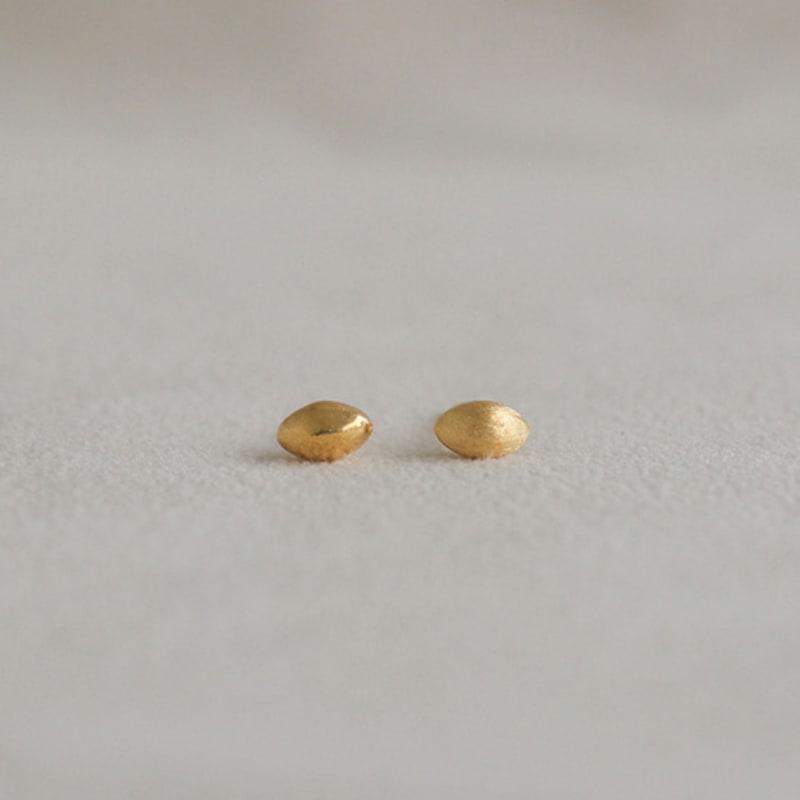 Modernlike 14k Gold-filled Silver Matte Oval Ball Earrings