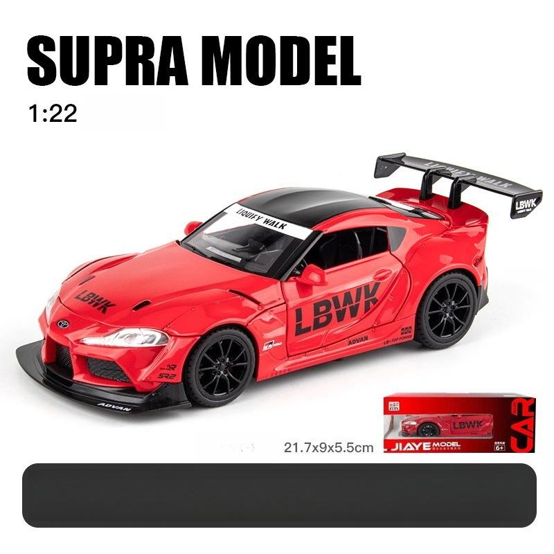 1/22 Maßstab Toyota Supra Legierung Rennwagen Modell Diecast Sound & Licht Auto Shop Ausstellungsdekorationen Sammler Ornamente