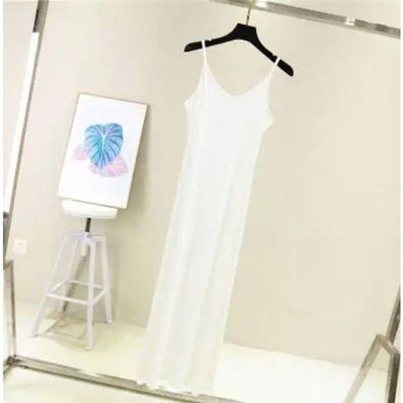 Anti Penetration Lined Bottom Dress Pure Color Anti-Penetration Lining Base Dress Women