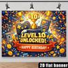 2D Pixel Game Themed 10th Birthday Party Photography Background
