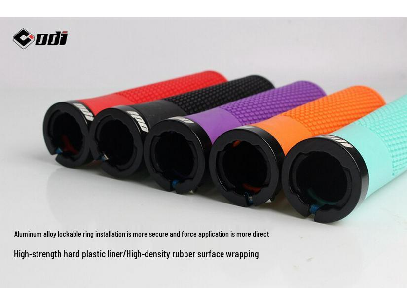 American ODI Anti-Slip Shock-Absorbing Lock-On Rubber Grips for Mountain, Fixed Gear, and Folding Bikes