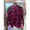 Letter jacquard outer sweater women's medium and long loose fashionable thickened warm knitted sweater