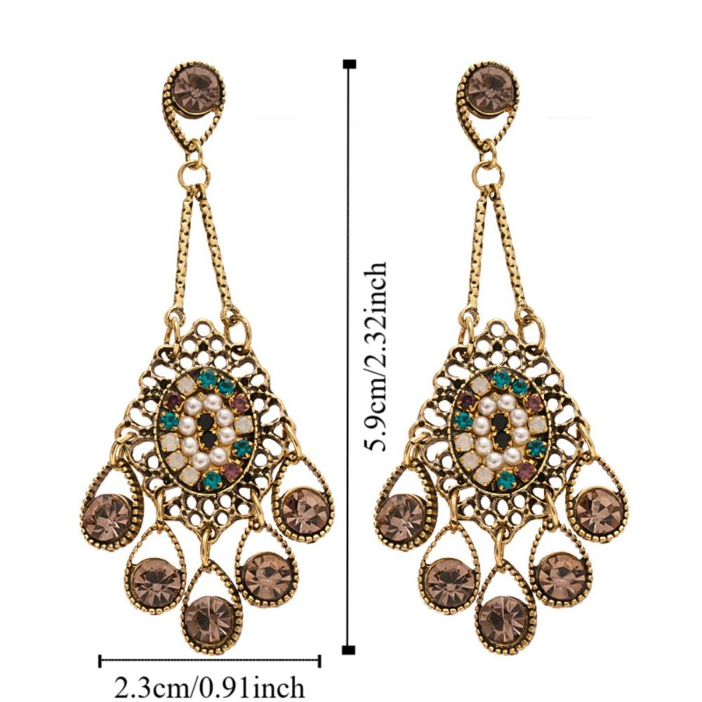 Bohemia Style Bohemian Crystal Earrings Hollow Water Drop Earrings Pendant  Beach