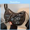 Chic Cool Spicy Girl Motorcycle Bag Stylish High-end Single Shoulder Dumpling Bag Women
