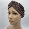 Fashion Women Cross Twist Suede Turban Caps Soild Color Female Headscarf Bonnet Muslim Hijab Cap Islamic Under Scarf India Hat