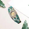 Yousheng Women Watch Shiny Rhonestone Flower Butterfly Decor Hollow Out Color Matching Stainless Metal Decorative Quartz Movement Round Dial Wrist