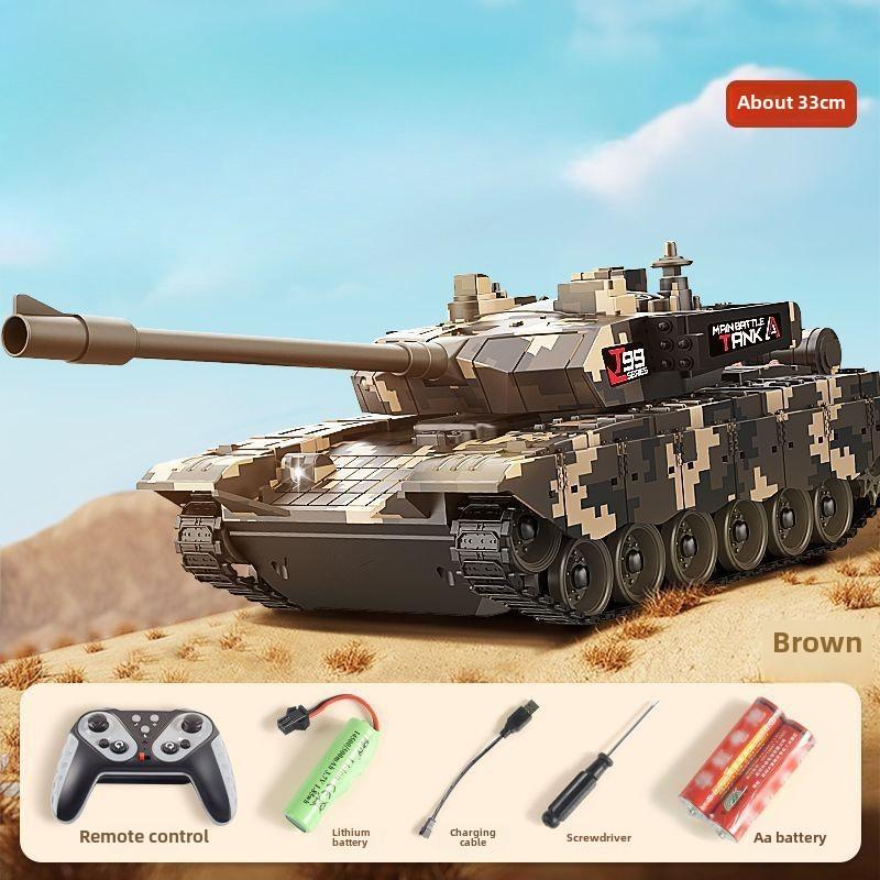 

2024 Новый 11-канальный гусеничный танк с дистанционным управлением, большая зарядка, звук и свет, 99A, имитация бронированной модели транспортного средства, электрическая игрушка, подарок для мальчика 1 Battery дубильная кора