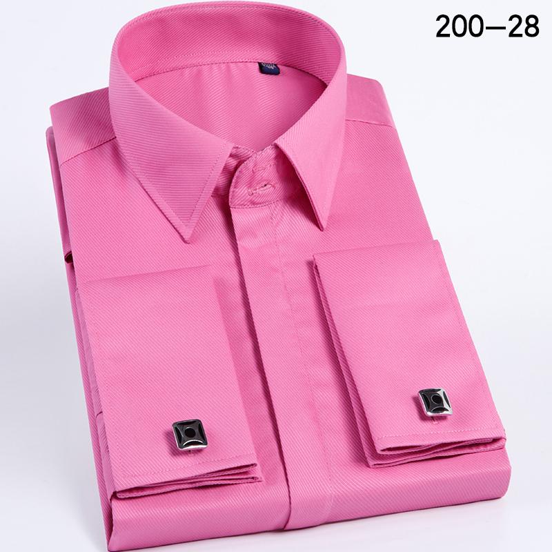 Men's French-style cufflink shirt, slim fit, suitable for business formal wear. A striped and fashionable men's top for white-co