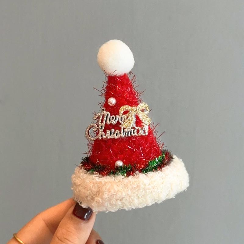 3D Christmas Hat Hairpin: Festive Bangs & Hair Clip