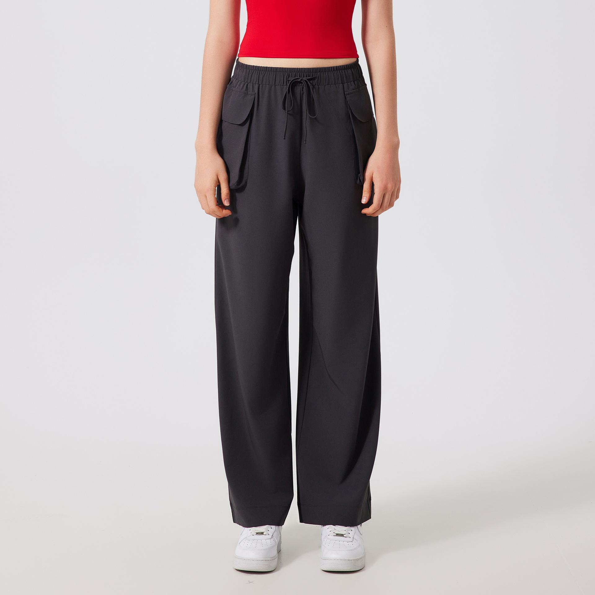 

Sweatpants New outdoor running sports trousers Women s light and quick-drying fitness yoga pants Double pocket straight tooling casual pants XL