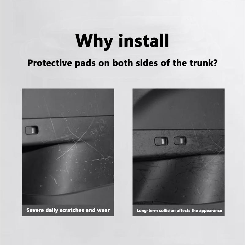 Rear Trunk Both Side Guards For Tesla Model Y PU Leather Surface Corner Protection Cover Cargo Liner Protector Anti-dirty Pads