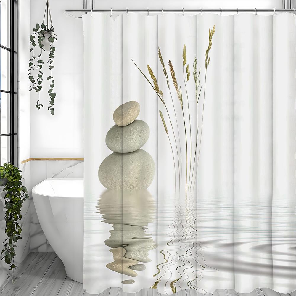 

Шторка для душа Сад Дзен, Камень, Цветок, Спа, Японская Медитация, Декоративная шторка для душа для ванной комнаты, Водонепроницаемая шторка для душа 180*180cm