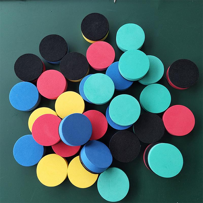 4Pcs/Lot Round Magnetic Mini Whiteboard Eraser Chalkboard Cleaner Dry Wipe Marker Pen Duster School Accessoires Office Supplies