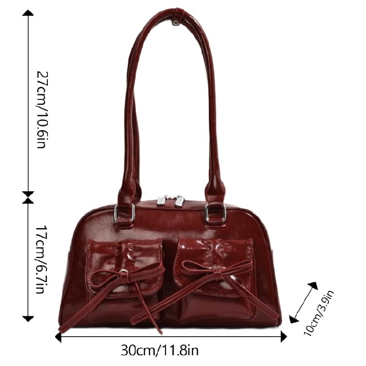 Shoulder Bags for Girl Women Solid Color Handbag Underarm Bag