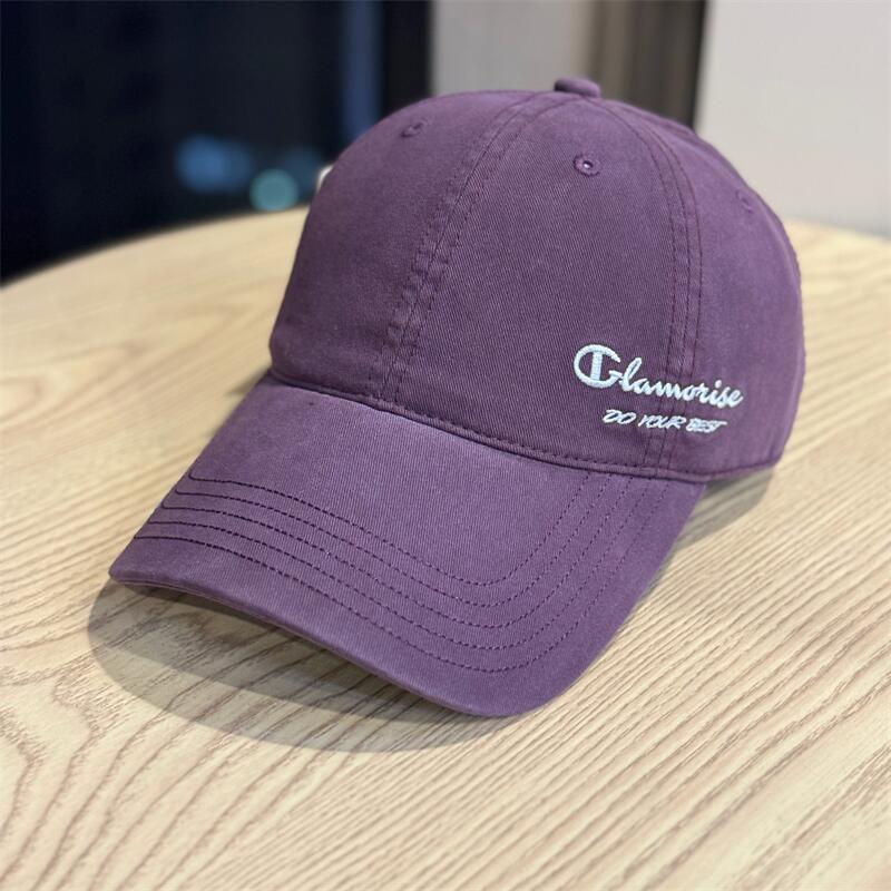 New letter embroidered baseball cap for women with small face, sunshade versatile soft top, washed cotton cap for men's trend