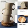  Ceramic Coffee Cups and Saucers Simple Water Cup 220ml Breakfast Milk Oat Drink Mug Exquisite Afternoon Tea Coffee Cup
