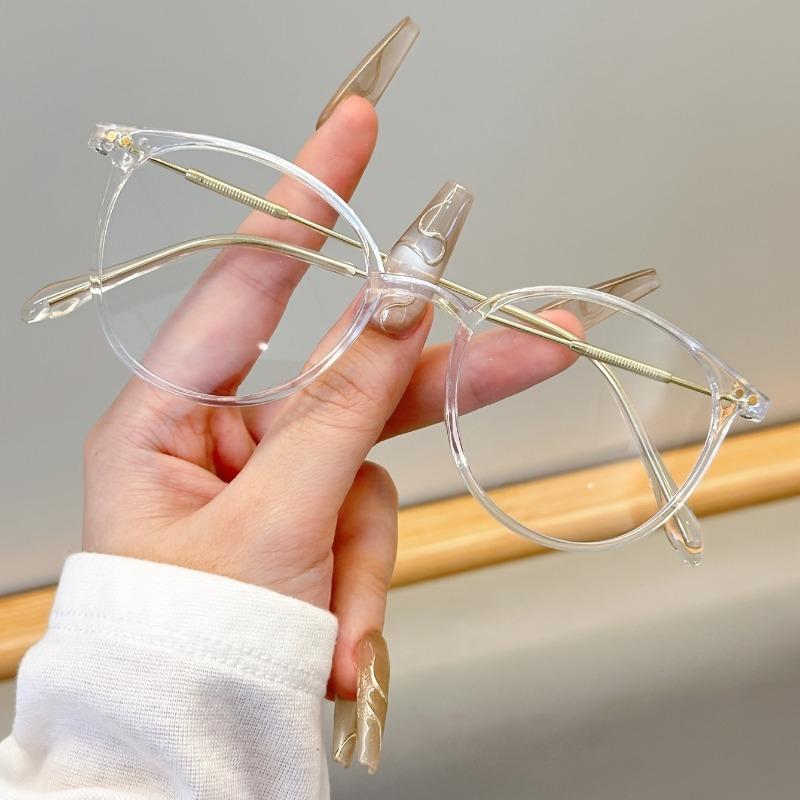 4PCS Women's men's Geometric Retro Fashionable Flat Glasses Suitable for Any Face Shape Fashionable and Versatile