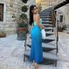 Ladies' Slim Fit Strapless Gradient Medium Length Dress