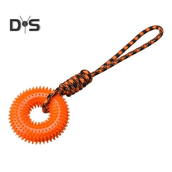 

Кільце з шипами для жувальної собаки для агресивних жуйників Інтерактивне кільце з шипами з мотузкою для дресирування собаки для маленьких середніх великих собак