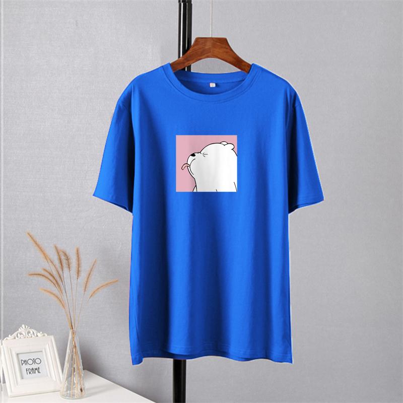 Shellsuning Oversized Cute Printed T Shirts for Women Summer New Basic Couple Clothes Fashion Casual Loose Vintage Cotton Tshirts Female Harajuku Tops