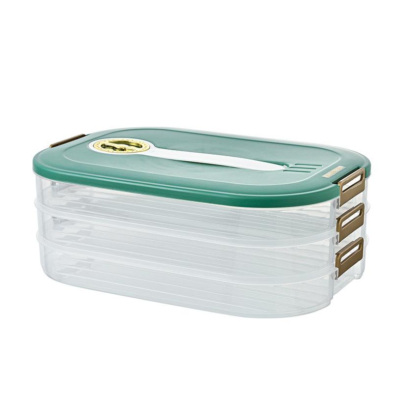 Timed Dumpling Box, Kitchen Refrigerator Preservation Box, Large-capacity Stackable Quick-frozen Food Storage Box, Fish Box Storage