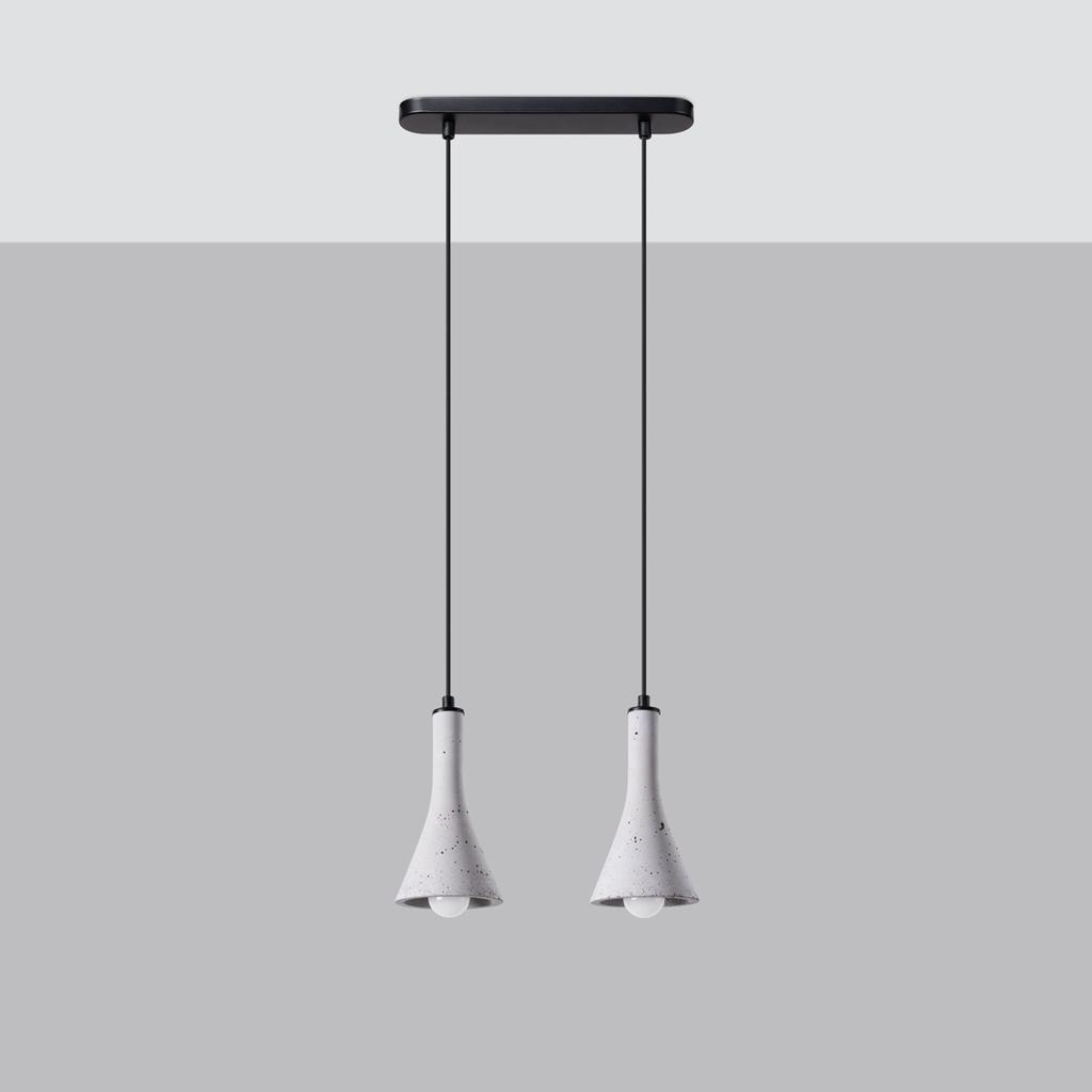 Lampa Wisząca Rea 2 E14 Szary Beton Sollux Sl.1224