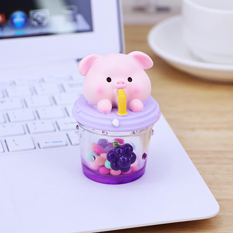 

Colorful Fruit Animal Pig Figurines - Cute Desktop Decorations & Girly Birthday Gift As pictured