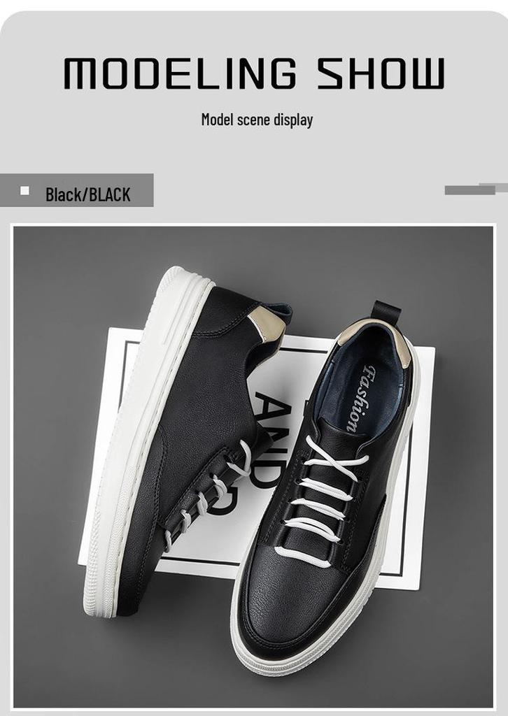 Men's Handmade Retro White Low-Top Board Shoes - Versatile Cowhide Casual Flats for Spring
