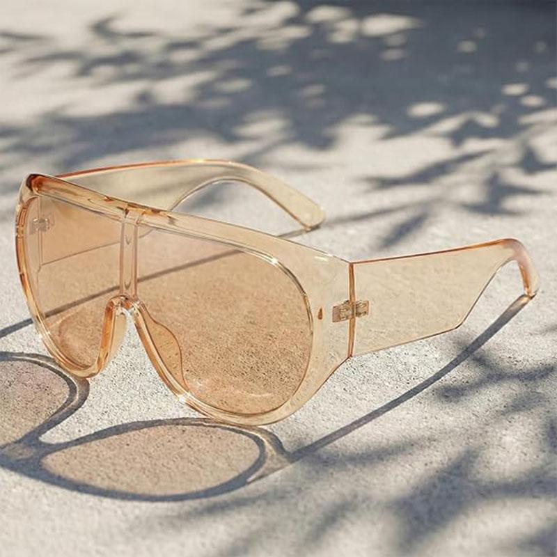 Y2K Trendy One Piece Oversized Sunglasses for Women Men Big Large Frame Punk Square Pilot Sunglasses Retro Chunky Shield shades