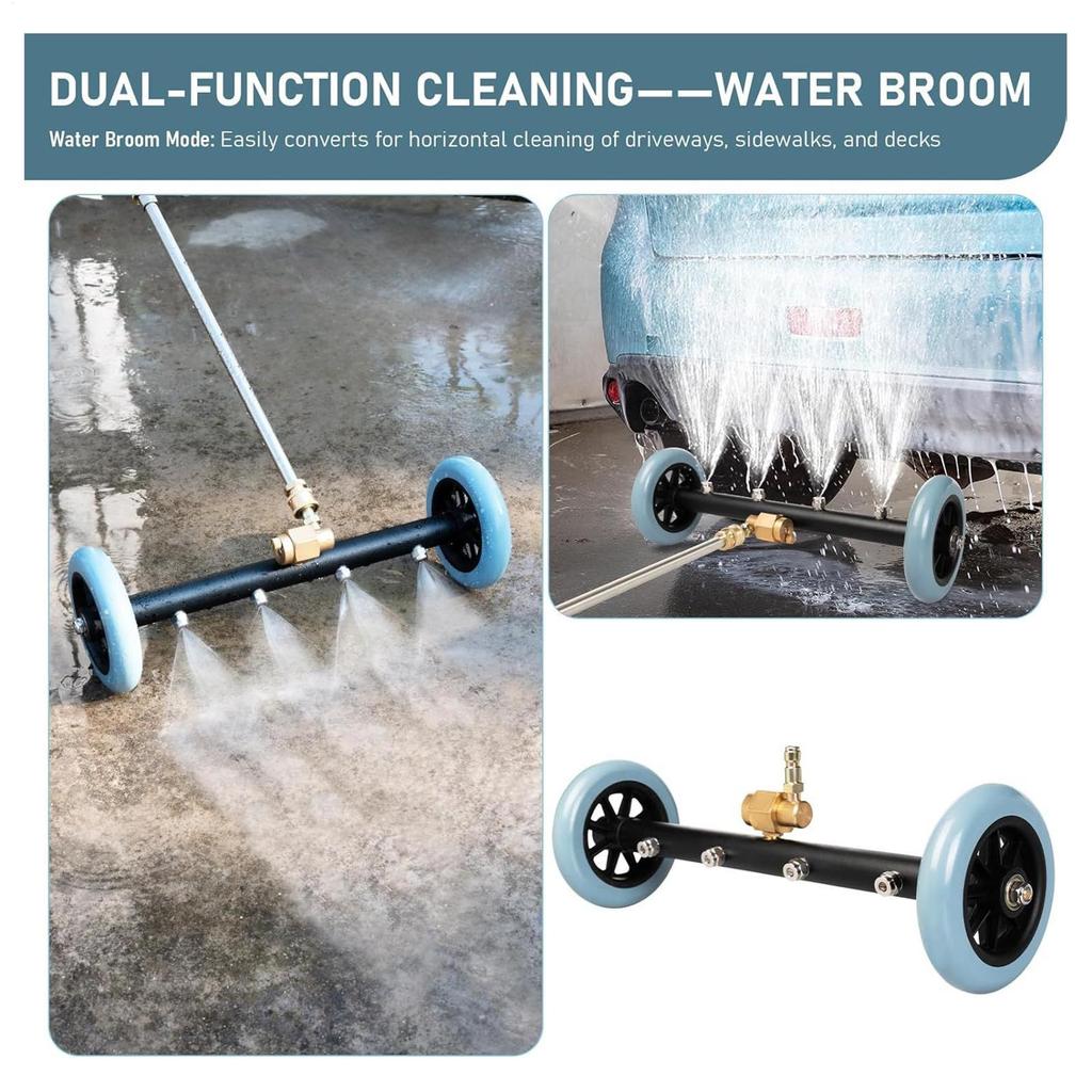 Under Car Washer 16Inch Undercarriage Pressure Washer Attachment Powerful Sprayer For Vehicle Cleaning Driveway Workshop Outdoor