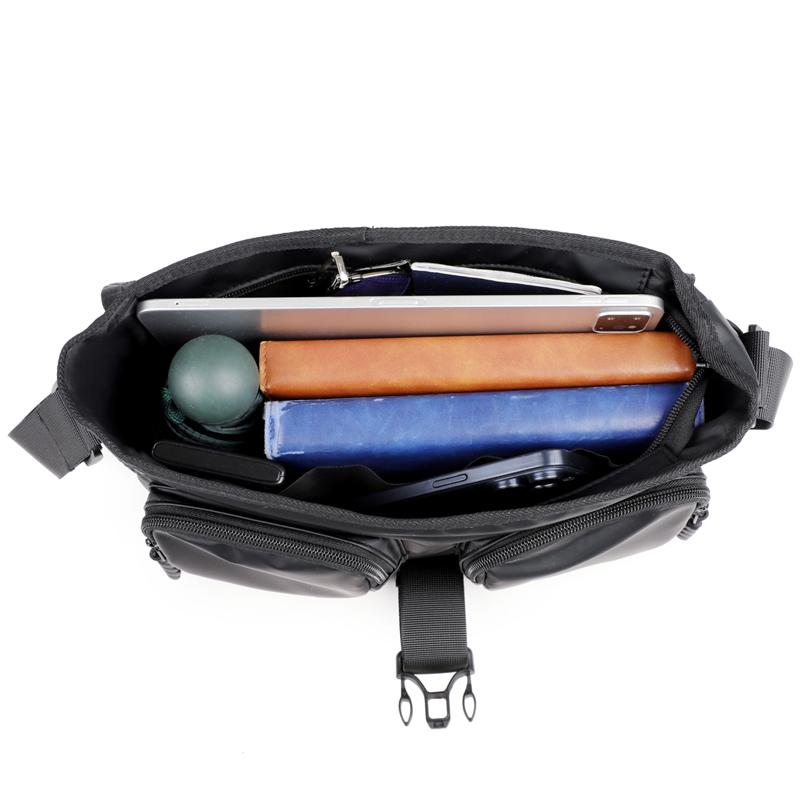 Men'S Crossbody Bag Nylon Lightweight Chest Shoulder Bag With Zipper Pocket Waterproof Outdoor Travel Sport Messenger Bag