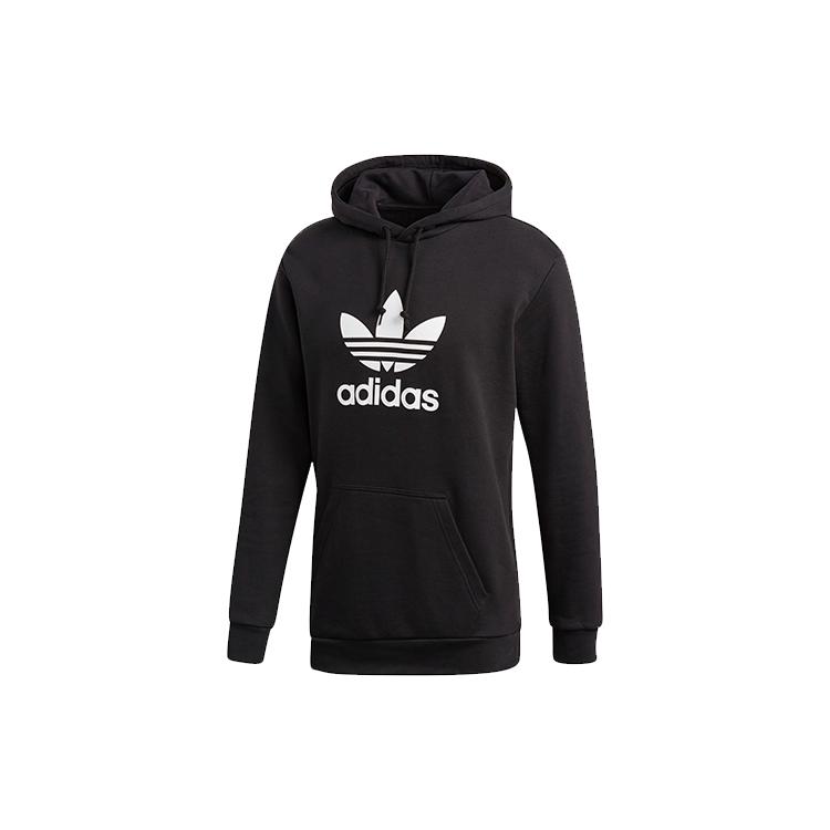 Adidas Originals Trefoil Sweatshirts Men s Black Hooded Moderate Regular DT7964- J/M