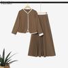 Women Long Sleeve Blouse and Long Skirts Casual Two Piece Suit Sets