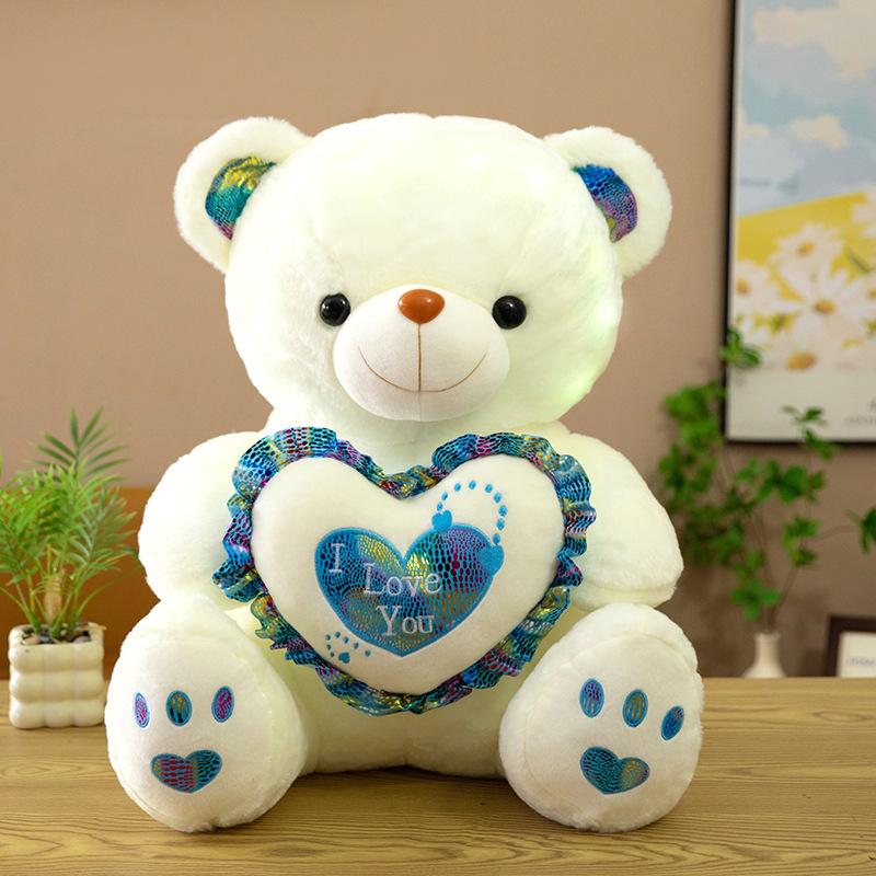 Cute Glowing Music Bear Plush Toy Valentine's Day Confession of Love Bear Doll Girl Birthday Gift