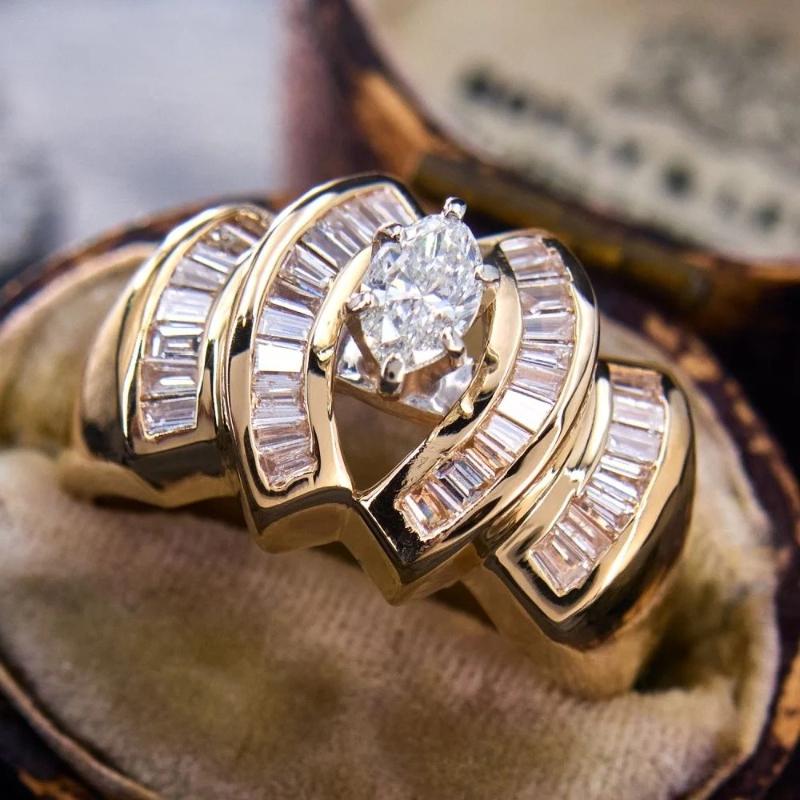 Fashionable and Sparkling Zircon Geometric Women s Ring, Retro and Trendy Holiday Party Accessories, Zircon Gifts 9