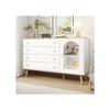 Commode - MUVOE - 4 tiroirs - Blanche - 120x40x77,5 cm - Design moderne