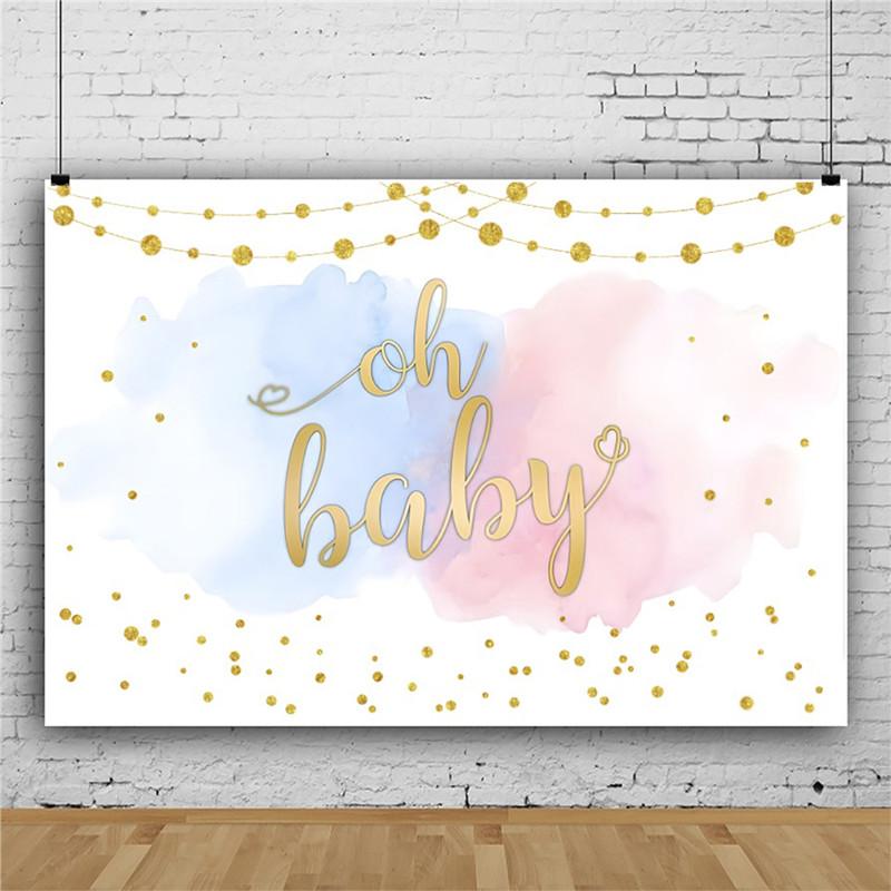 Gender Reveal Party Background Cloth Banner Cute Bear Decor Vinyl Photography Banner Animal Children's Birthday Decoration