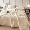 Double Sided Carved Velvet Autumn Winter Bed Blanket Luxury Thickened Warm Plush Sofa Throw Blanket Solid Color Fleece Blankets