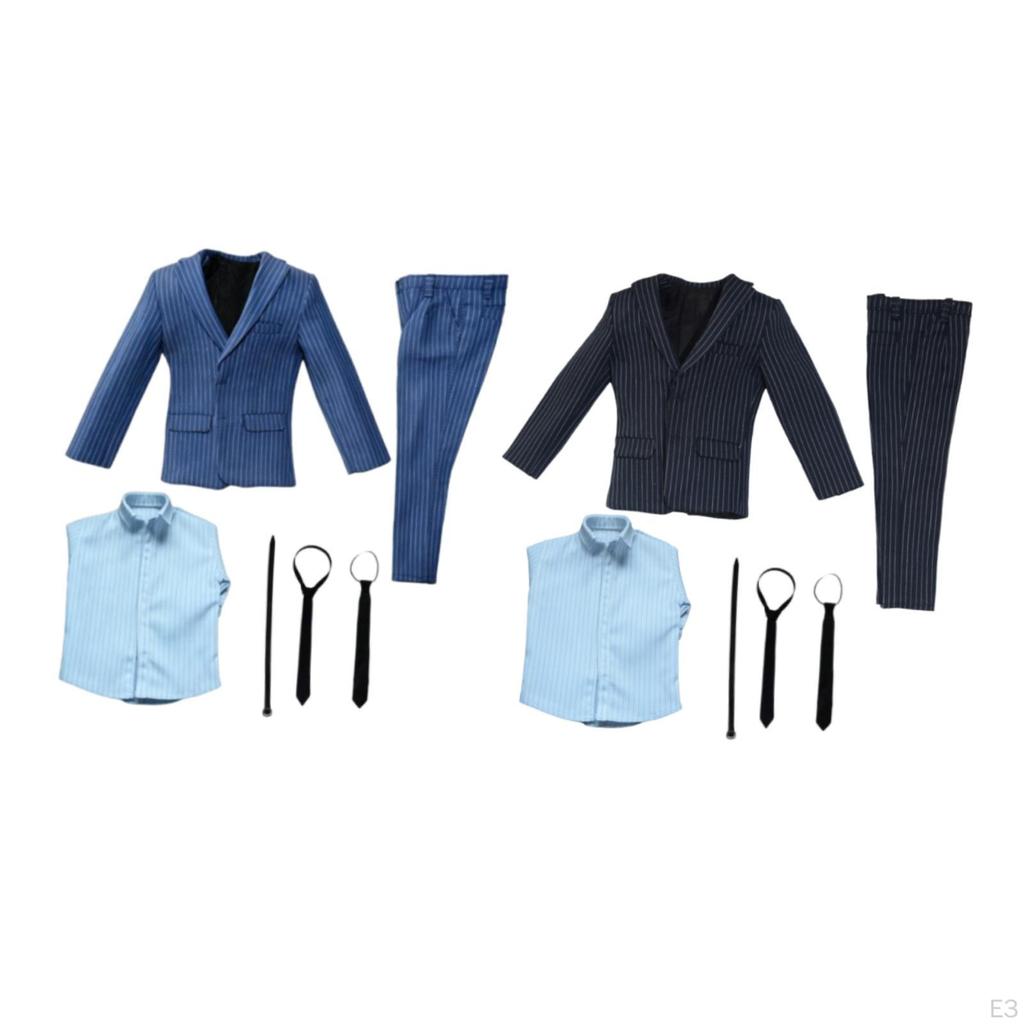 1 Piece Doll Miniature Coat 1/6 Scale Male Top Pants Uniform Outfit Long Sleeve Mens Suit Cloth