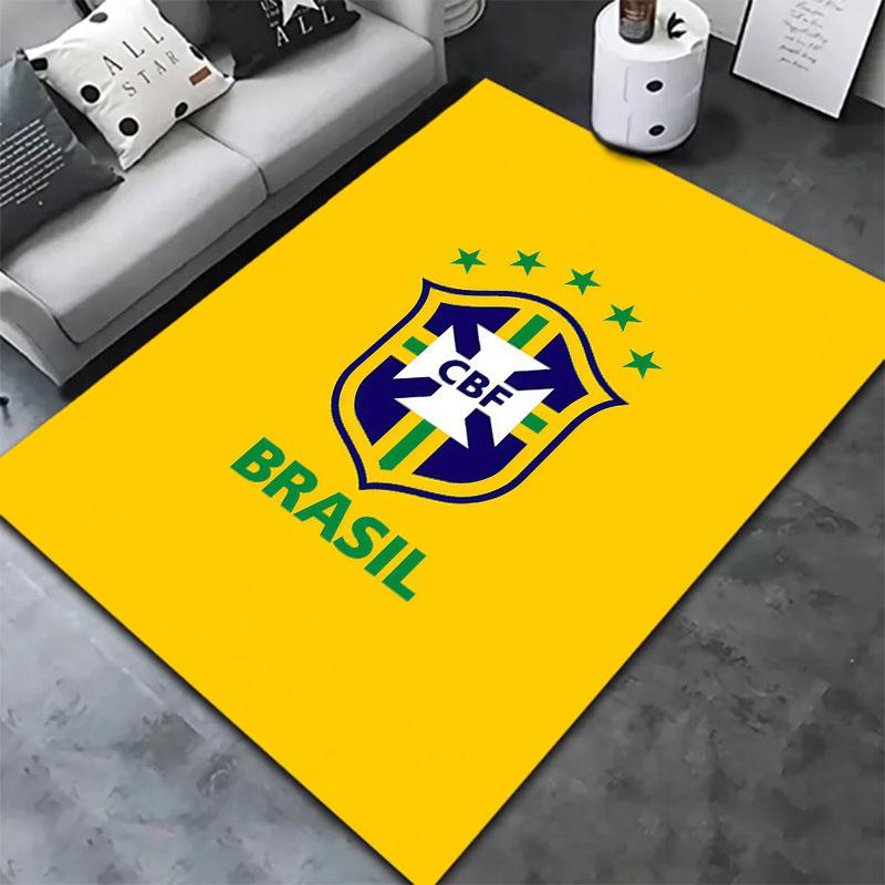 Brazil National Football Team Carpet Rug for Living Room Bedroom Home Sofa Decoration,Kids play Non-slip Floor Mat
