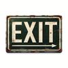 Vintage Retro Industrial Exit Sign Metal Tin Sign  HD Printed Tin Plate Artwork with Bold EXIT Text  Directional Arrow G