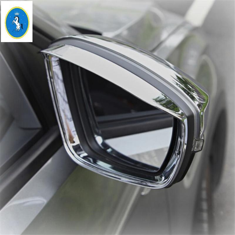 Chrome ABS Auto Rearview Mirror Rain Shade Rainproof Blades Back Mirror Rain Cover Trim For Volkswagen T-Roc T Roc 2018 - 2024