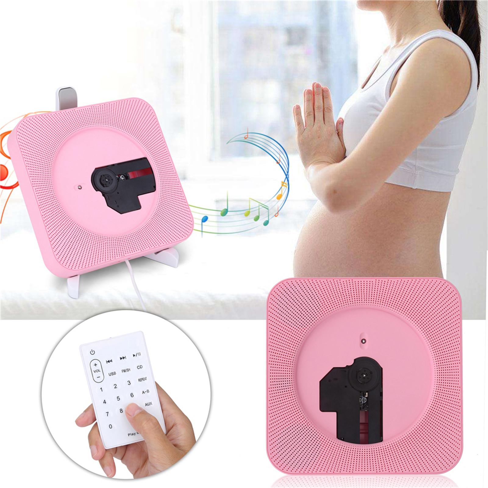 

Портативный настенный пульт дистанционного управления Bluetooth CD MP3-плеер FM-радио с (розовый) US Plug розовый