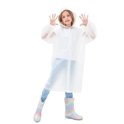 Capa de chuva EVC transparente e grossa para viagem ao ar livre infantil moda adulto