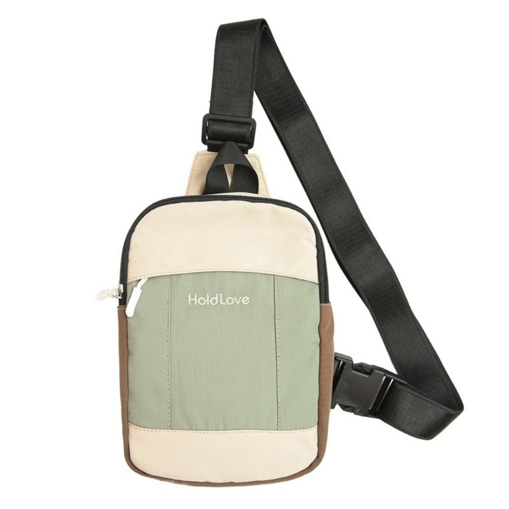 

Мужская нагрудная сумка из нейлона с цветными вставками, на молнии, сумка кроссбоди, портативная спортивная наплечная сумка, спорт бежевый