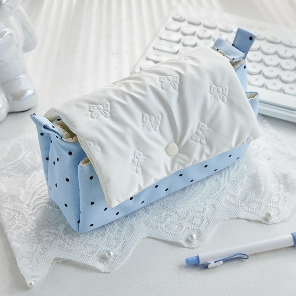 Desktop Storage Korean Style Pen Bag Large Capacity Y2K Star Bow Stationery Bag Kids Children
