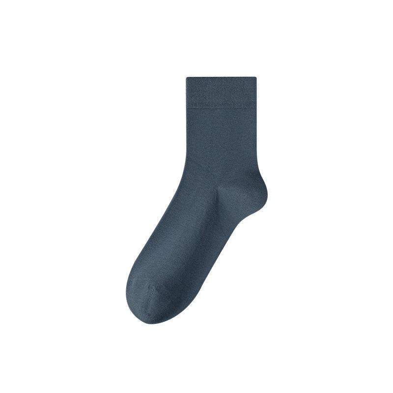 Autumn and Winter Men's Black Business Socks, Men's Socks, Pure Cotton Sweat-absorbing and Deodorizing Mid-calf Socks, Antibacterial Long Calf